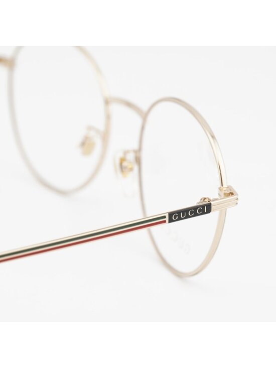Gucci GG0839OK 001 Eyeglasses Black/Gold 52mm Round Frame